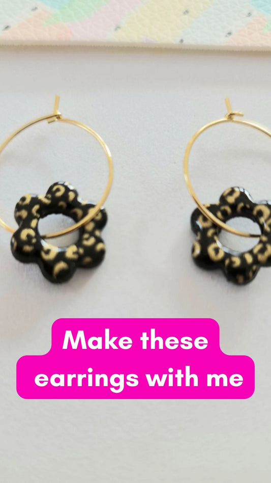 Make a pair of black hoop earrings with me!