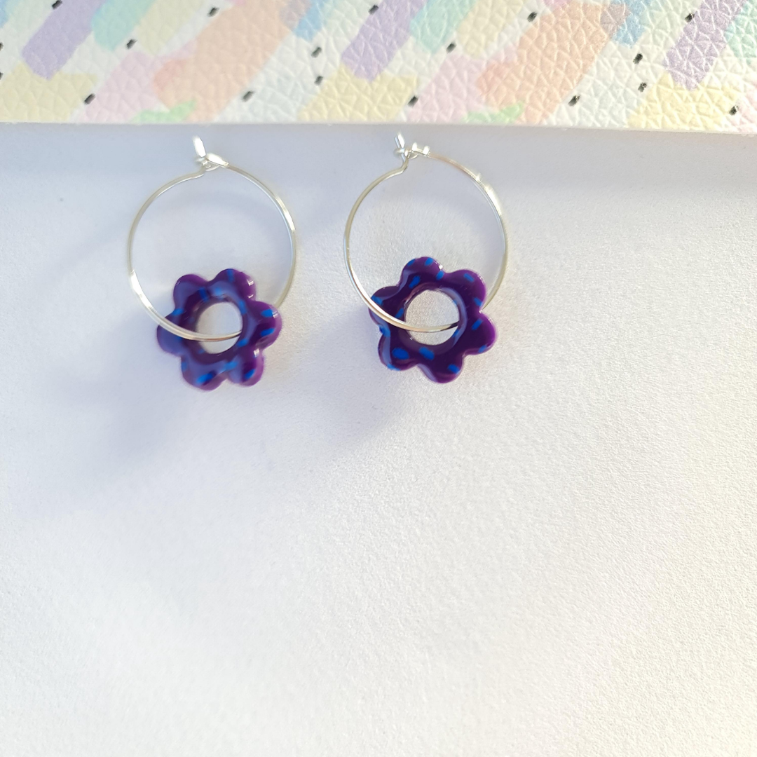 Purple hoop earrings