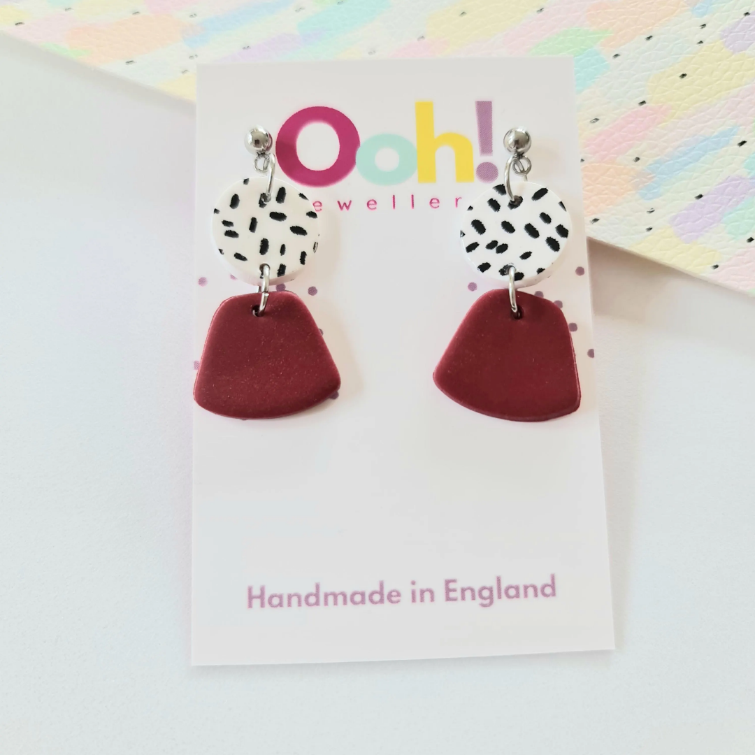 Red drop earrings