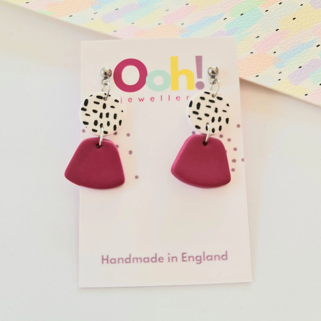 Pink drop earrings