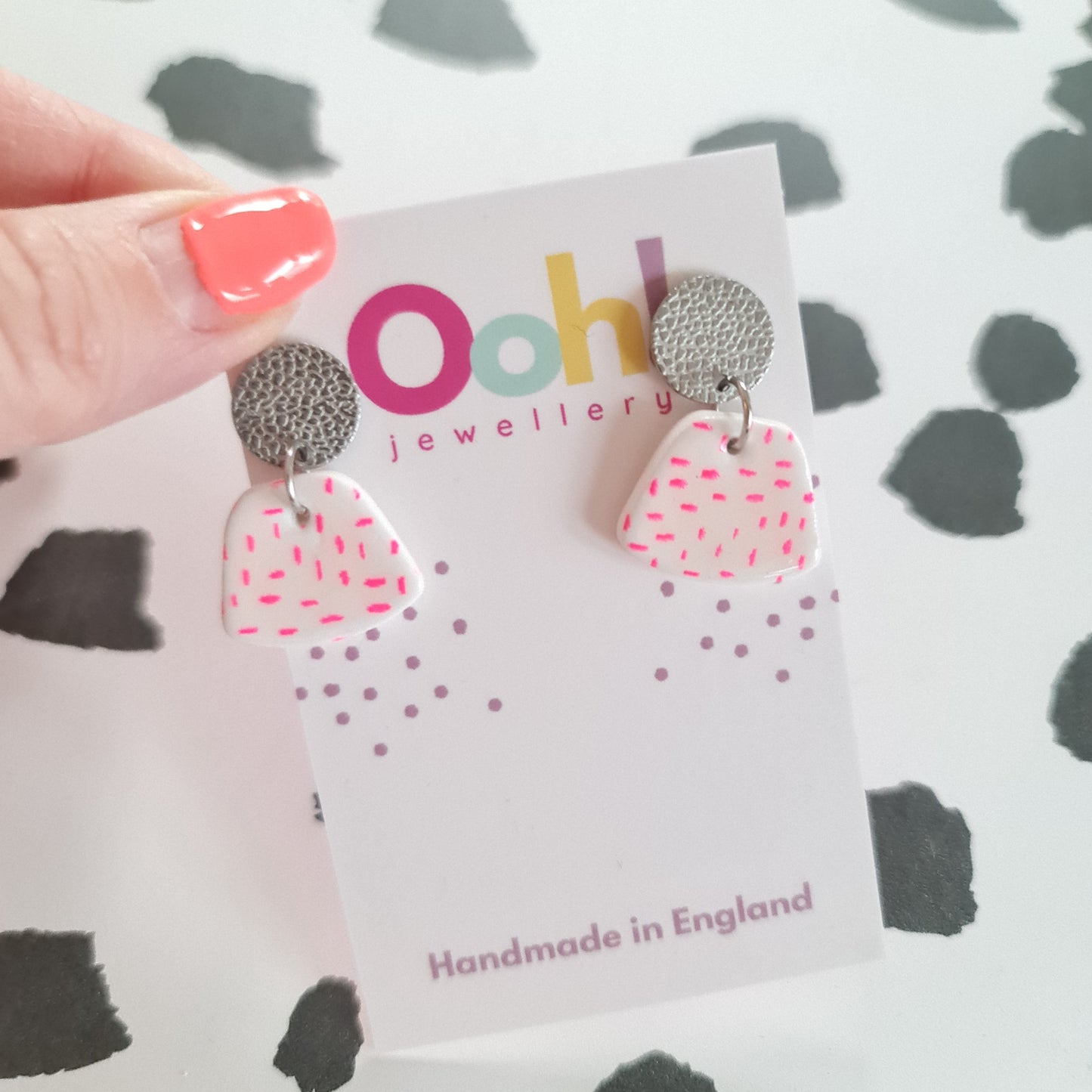 Neon Pink Confetti Dangles