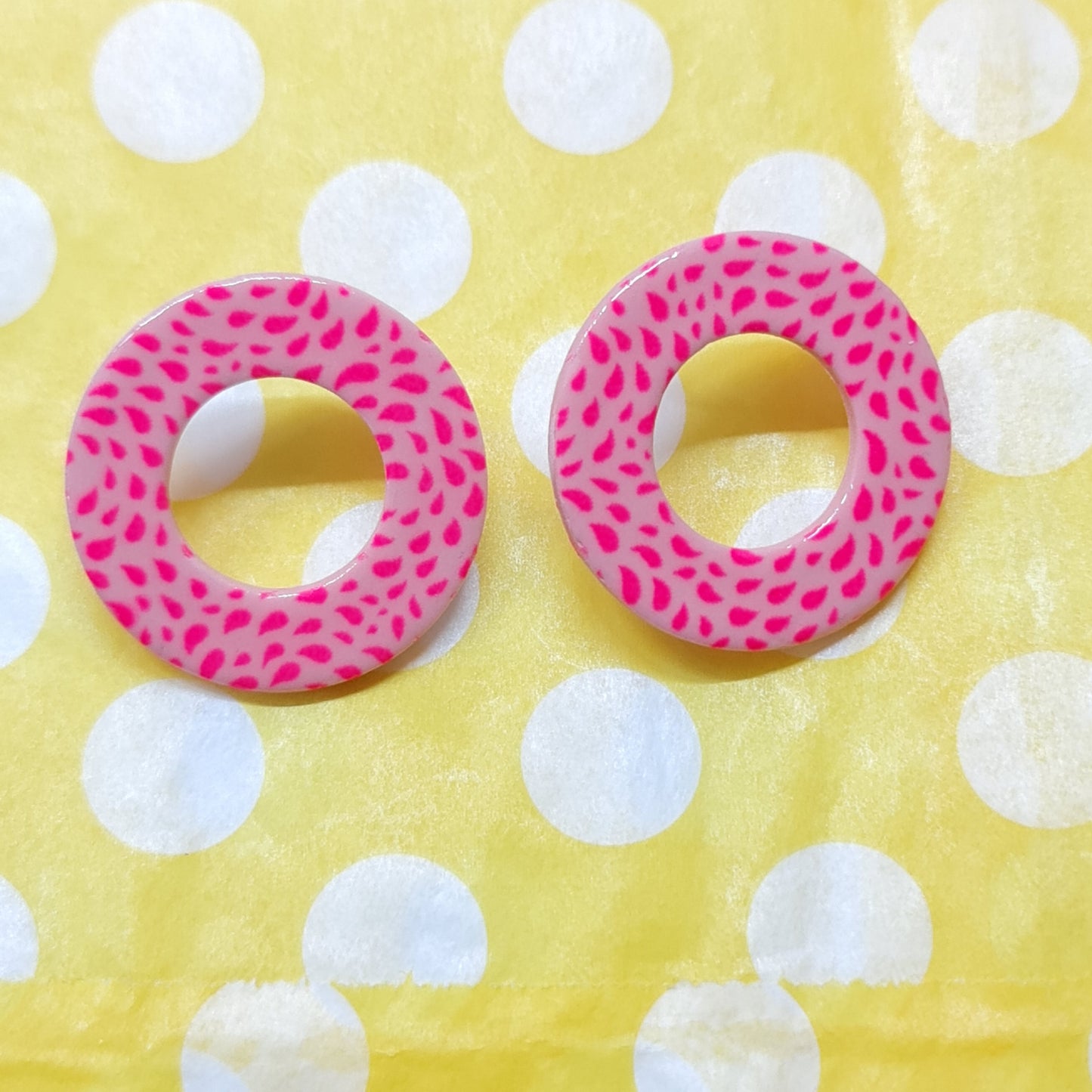 Bright Pink Statement Studs