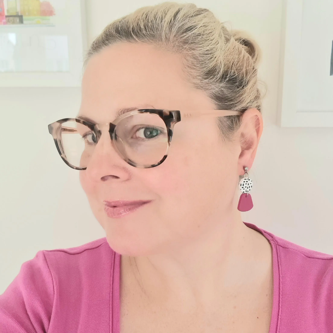 Pink drop earrings