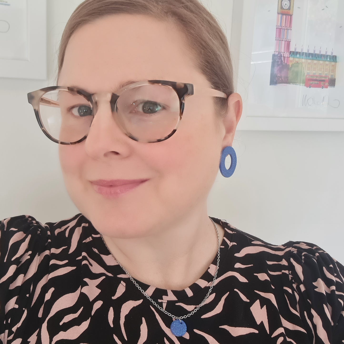 Blue Statement Studs