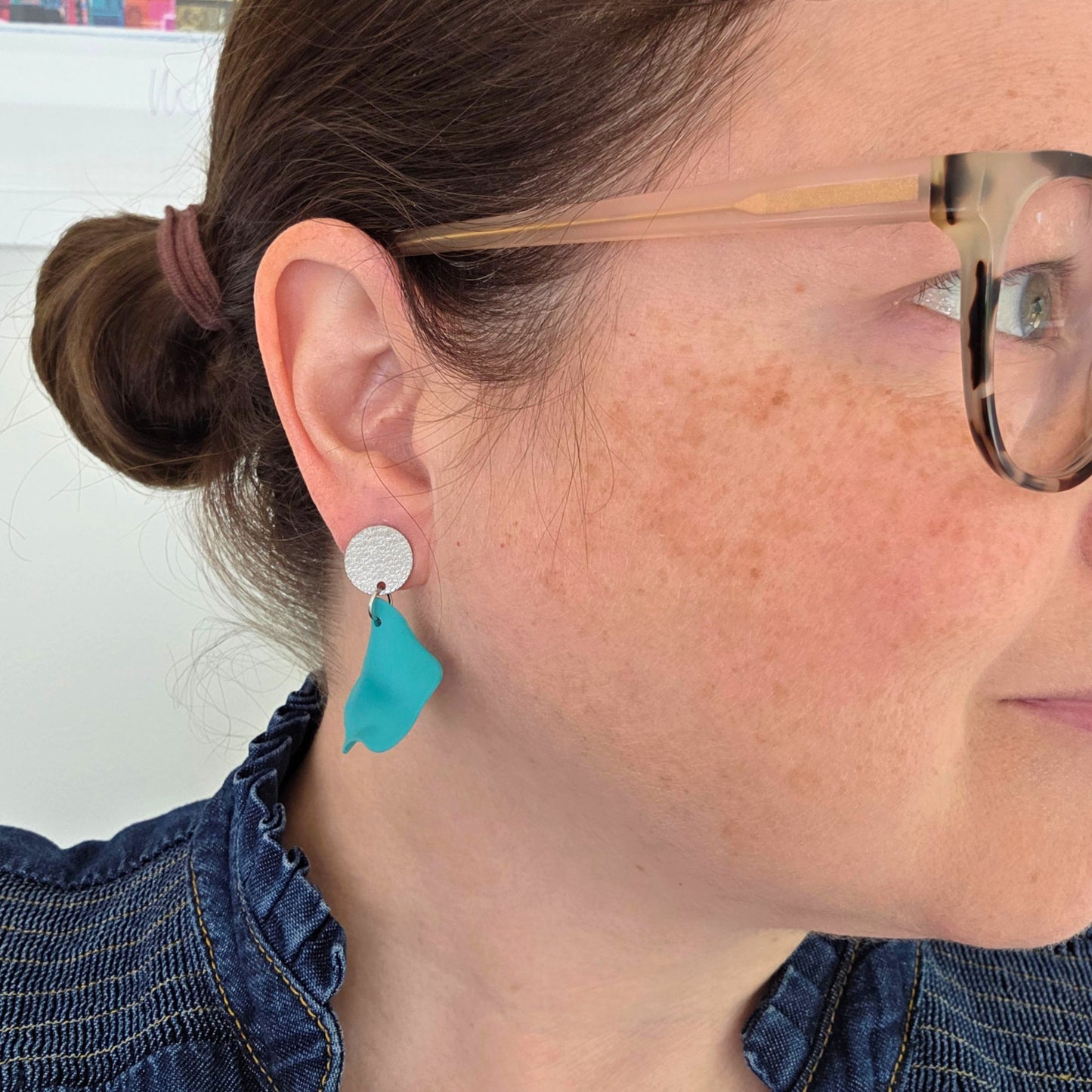 Frida Teal Petal Dangles