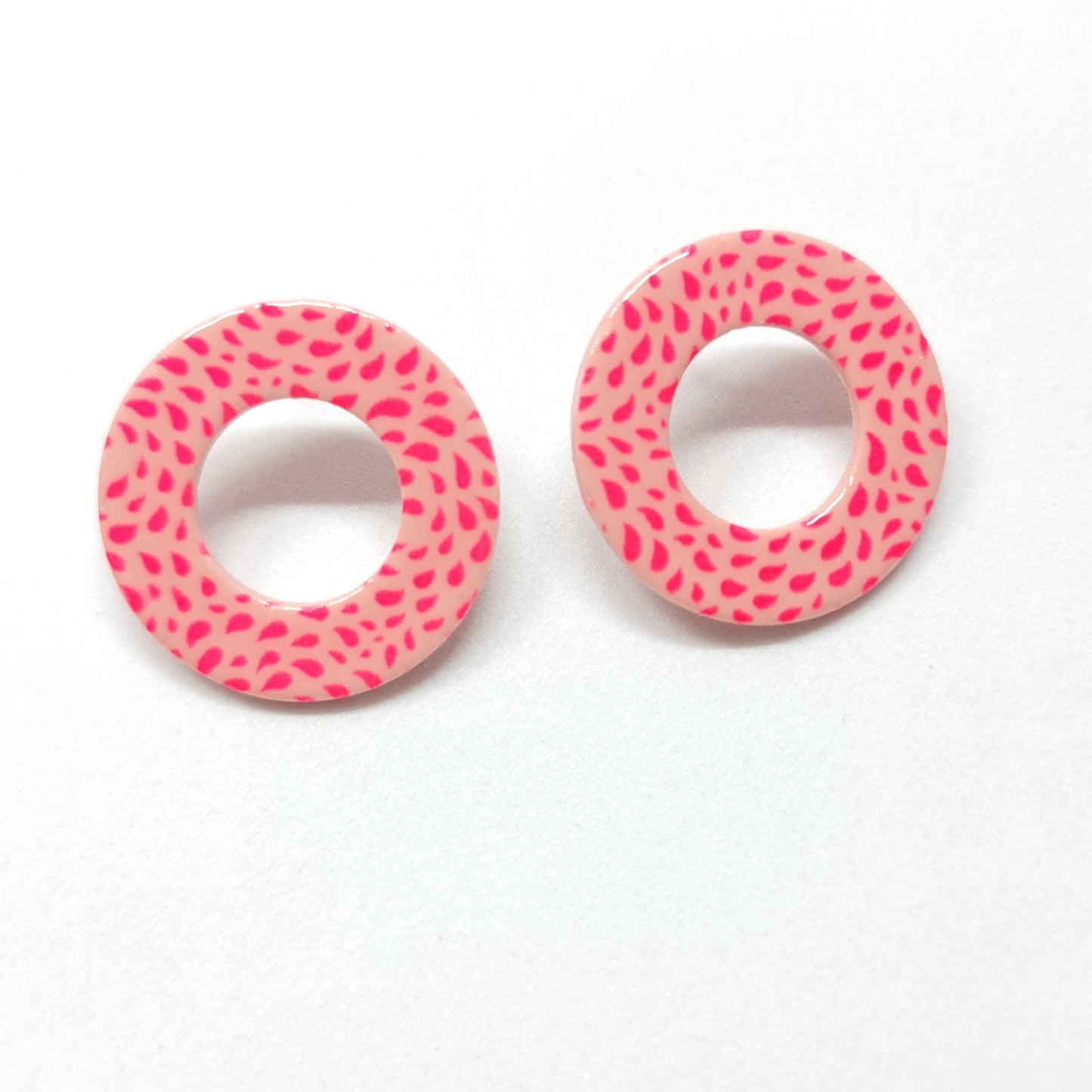 Bright Pink Statement Studs