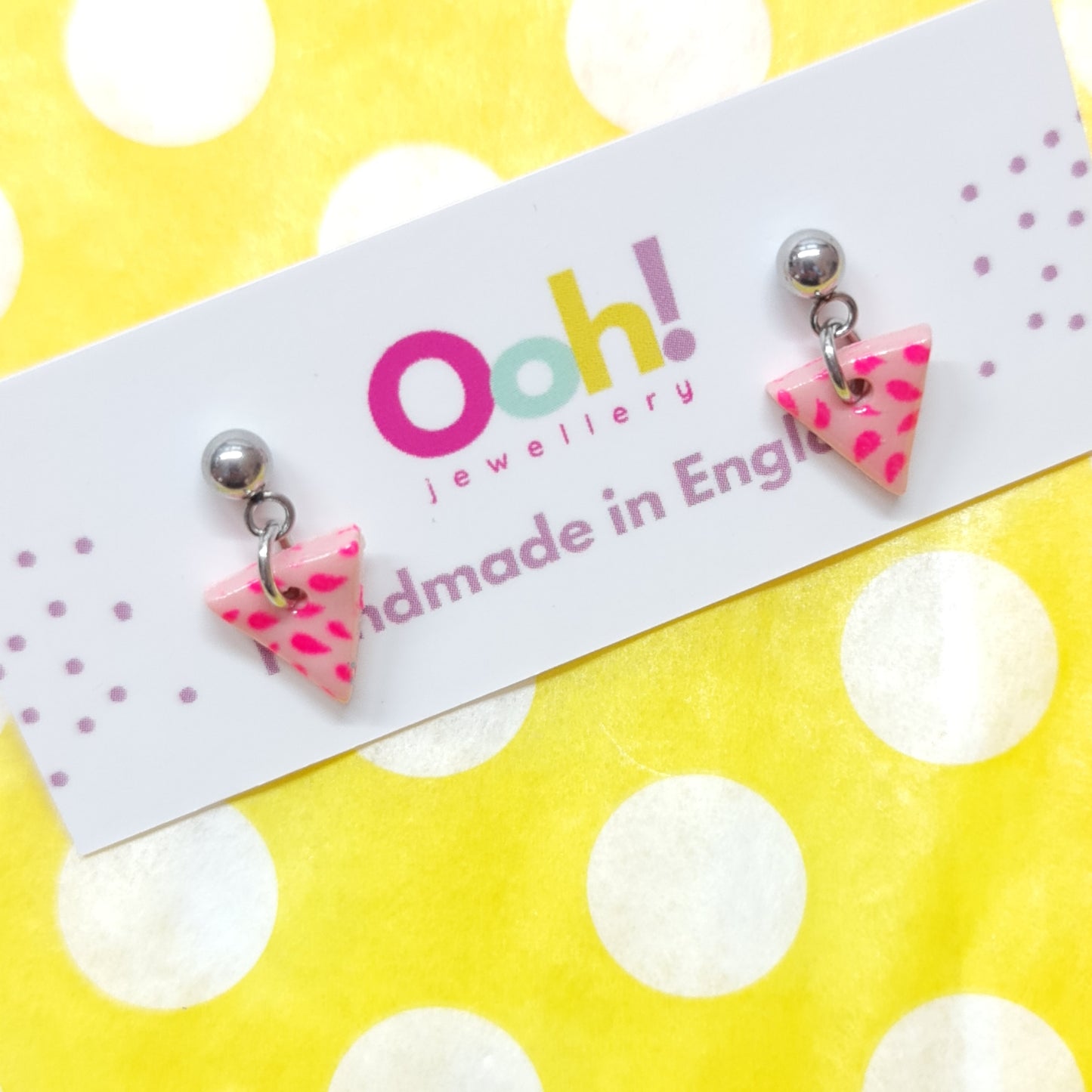 Pink Mini Triangle Dangles