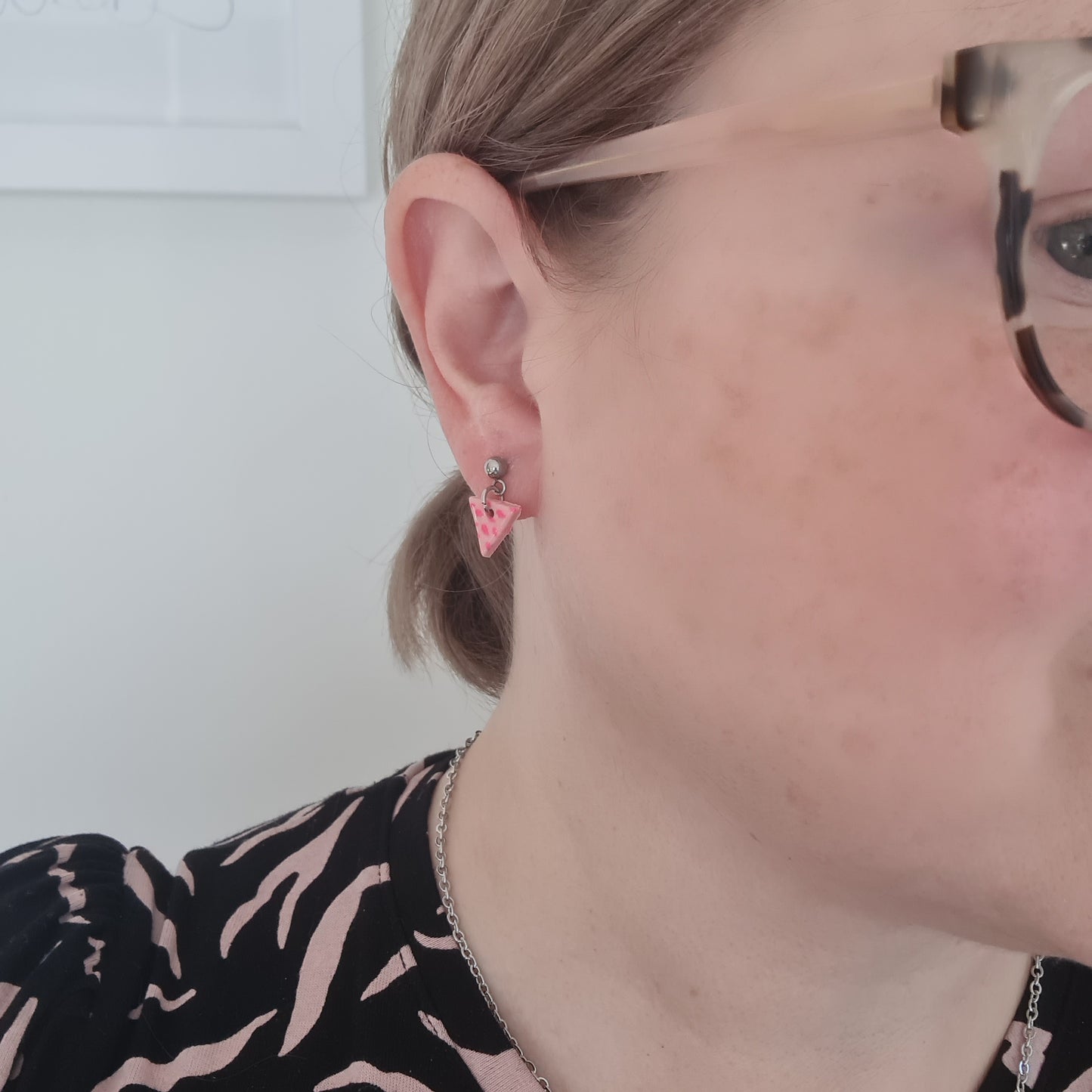 Pink Mini Triangle Dangles
