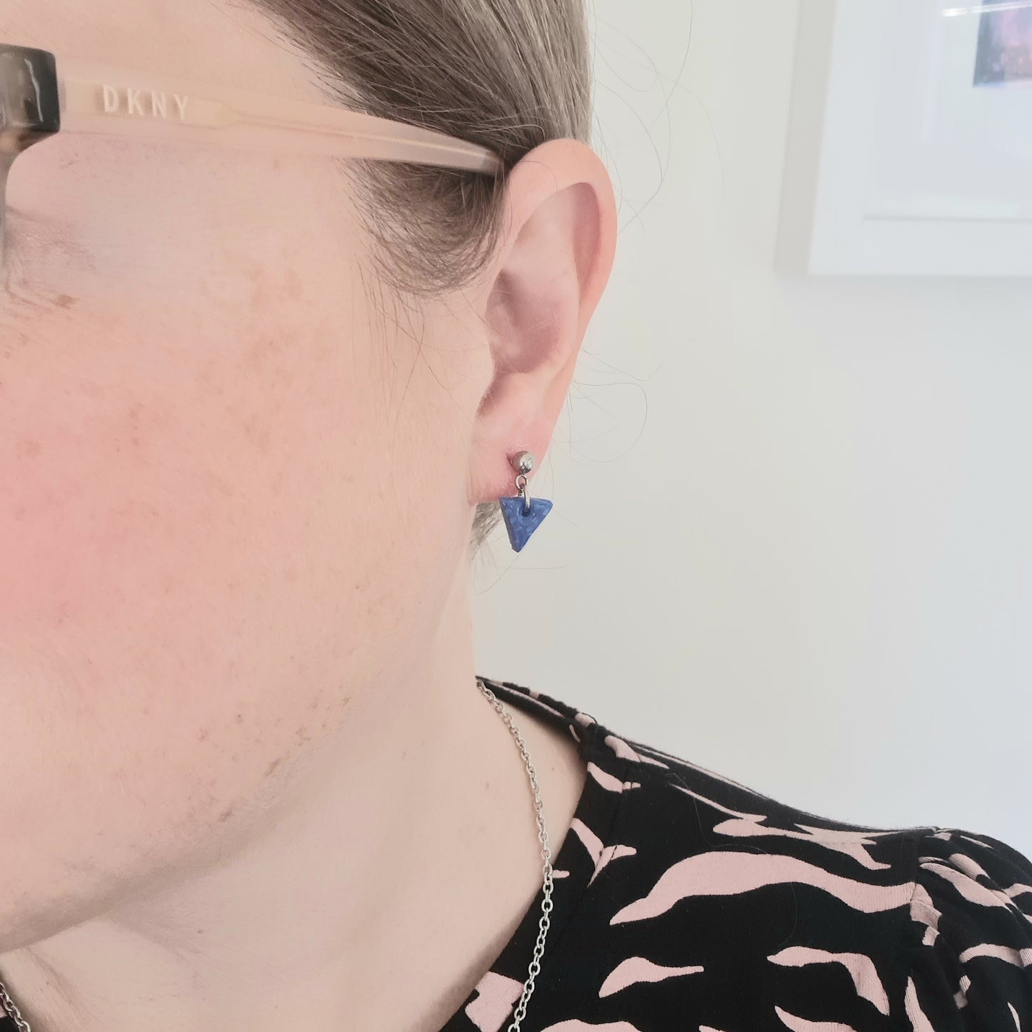 Blue Mini Triangle Dangles