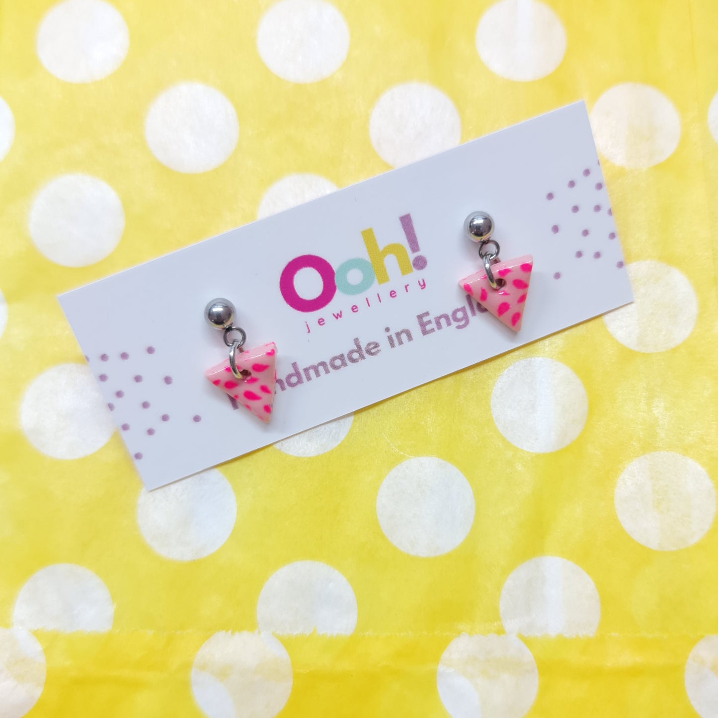 Pink Mini Triangle Dangles