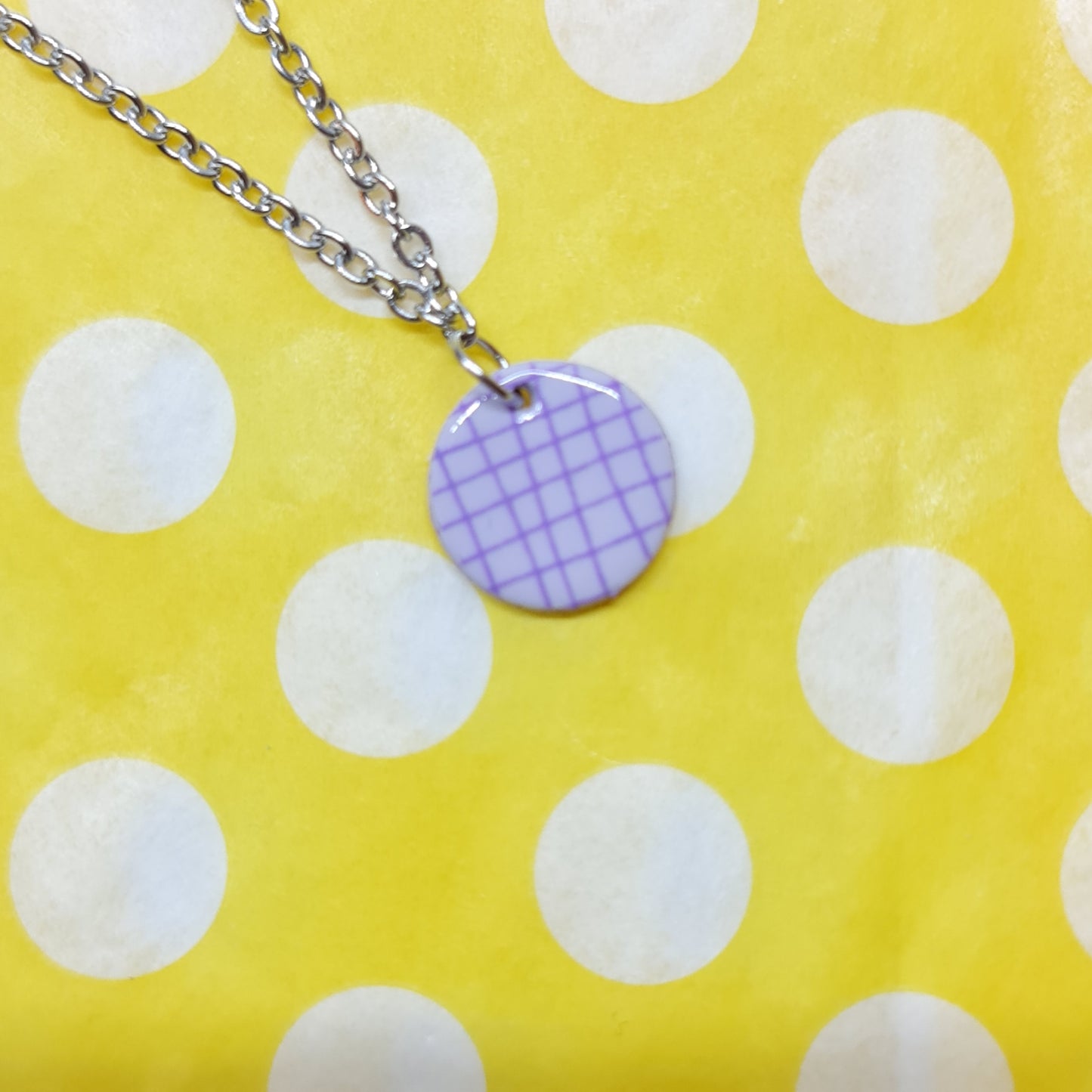 Purple Small Round Pendant Necklace