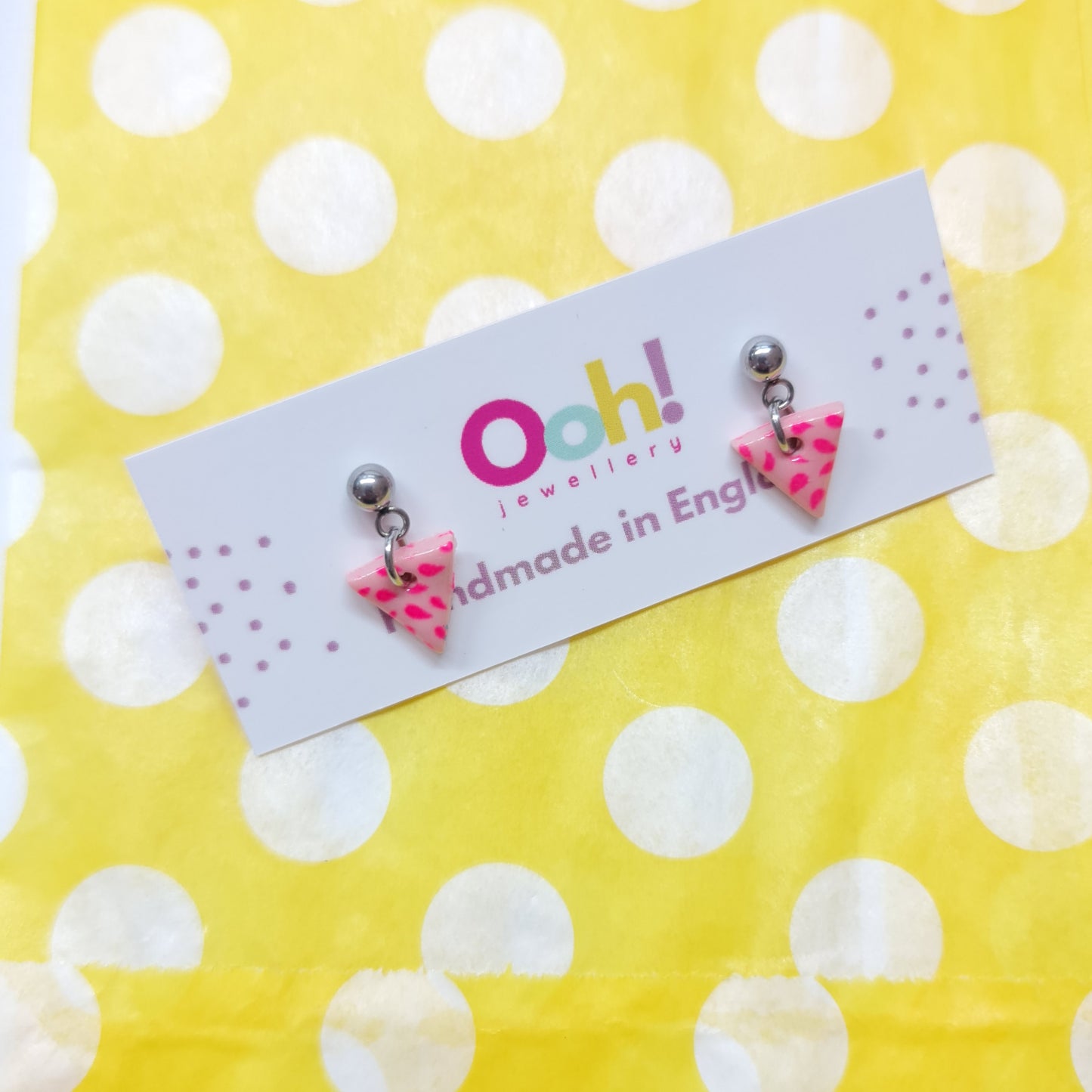 Pink Mini Triangle Dangles