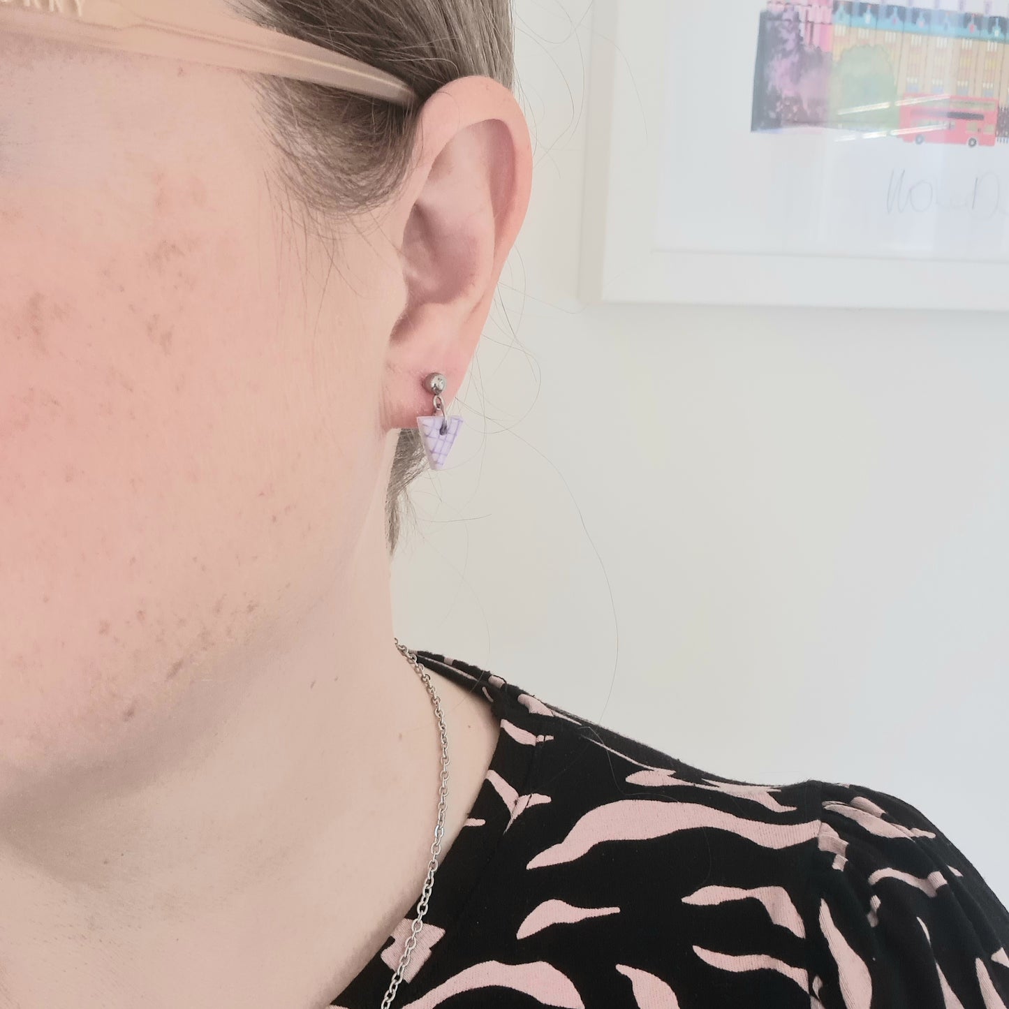 Purple Mini Triangle Dangles