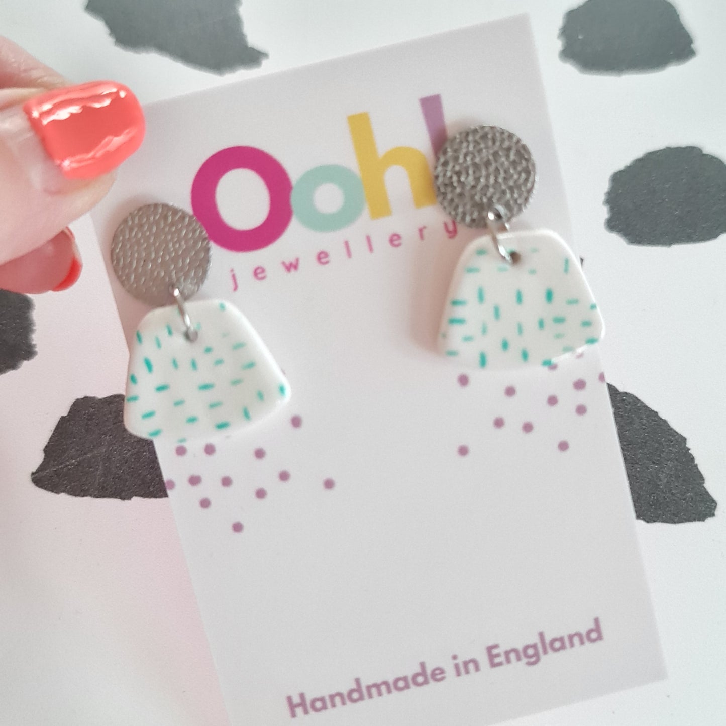 Teal Confetti Dangles