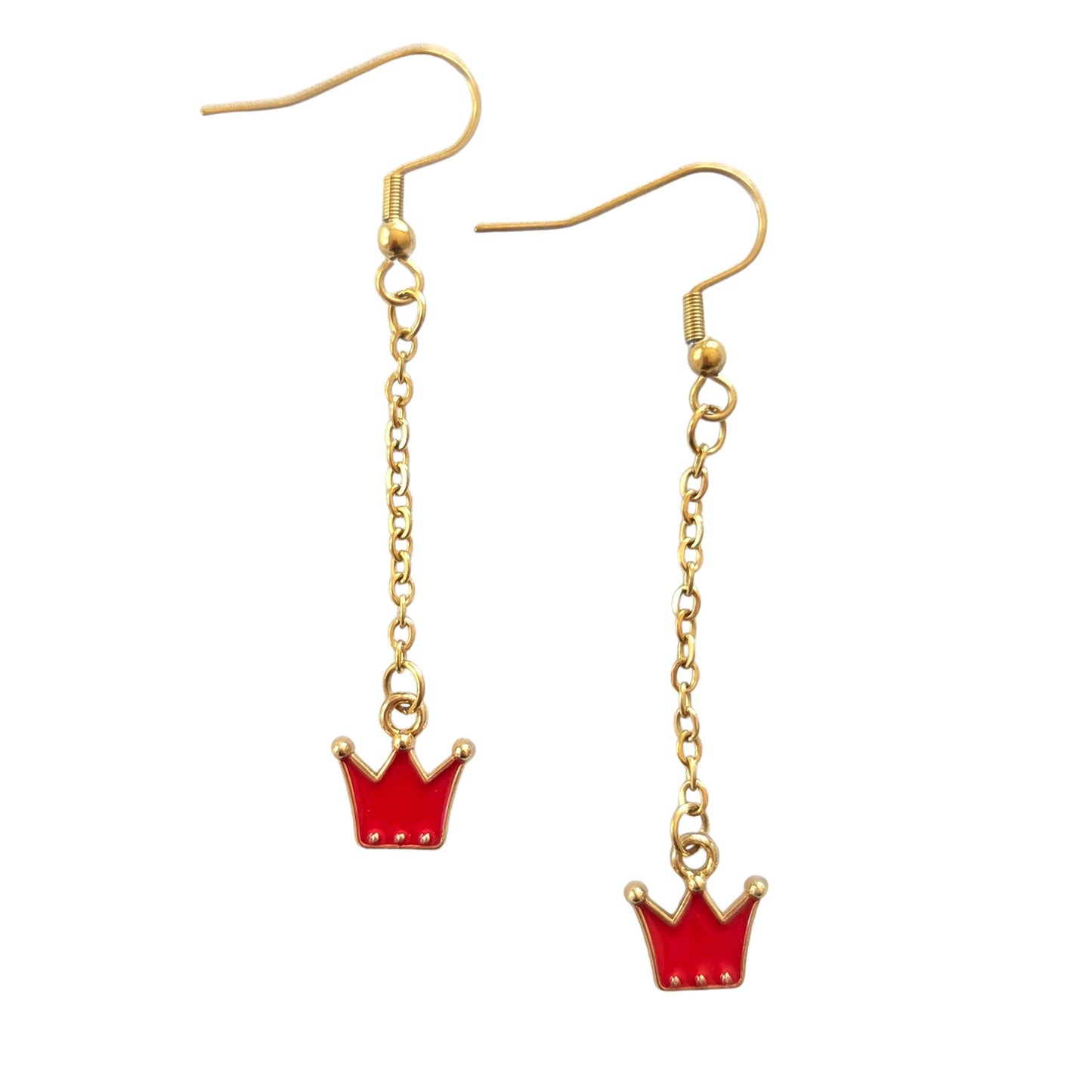 Reina Red Crown Dangles
