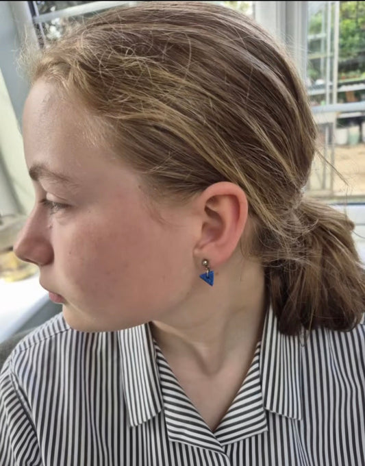 Blue Mini Triangle Dangles