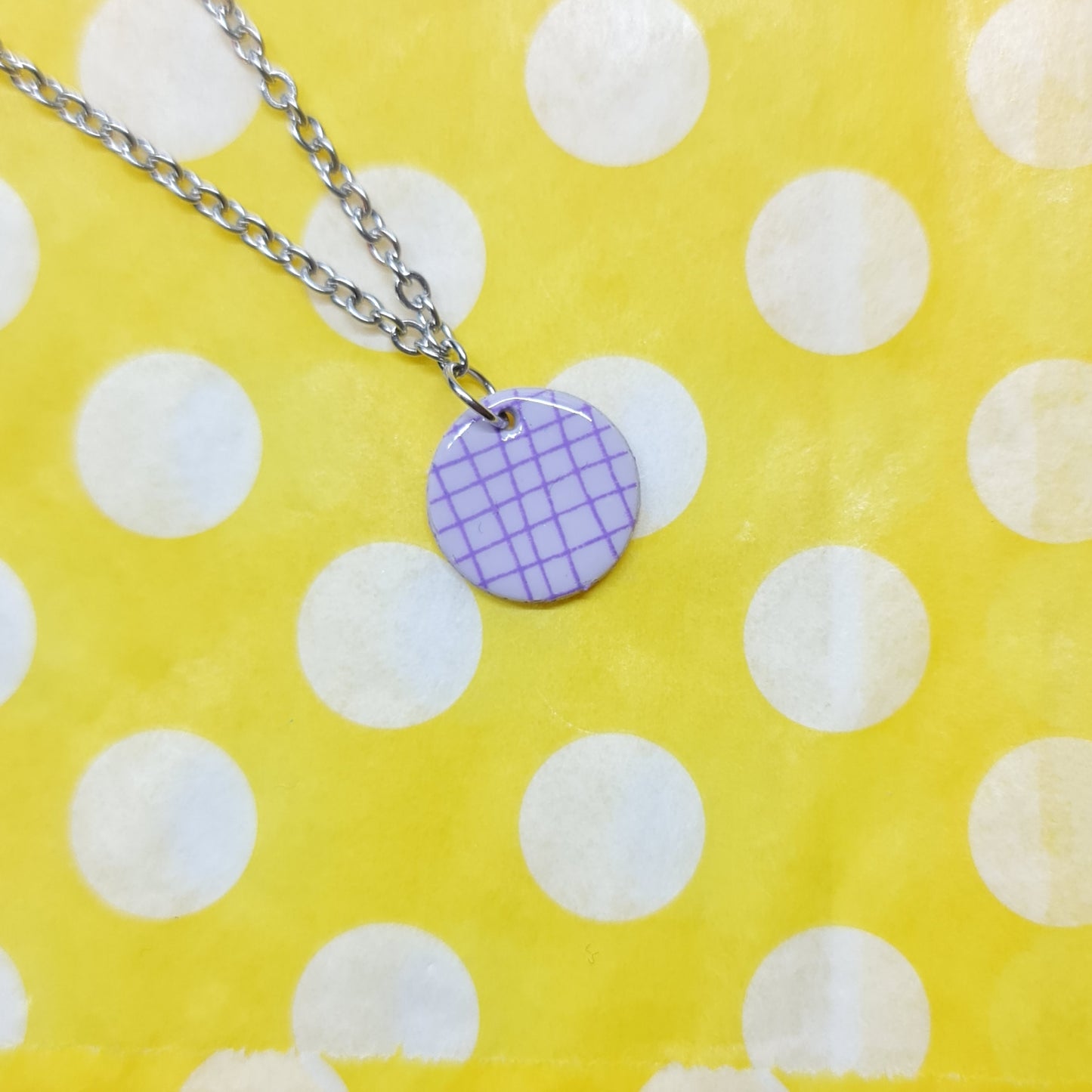 Purple Small Round Pendant Necklace