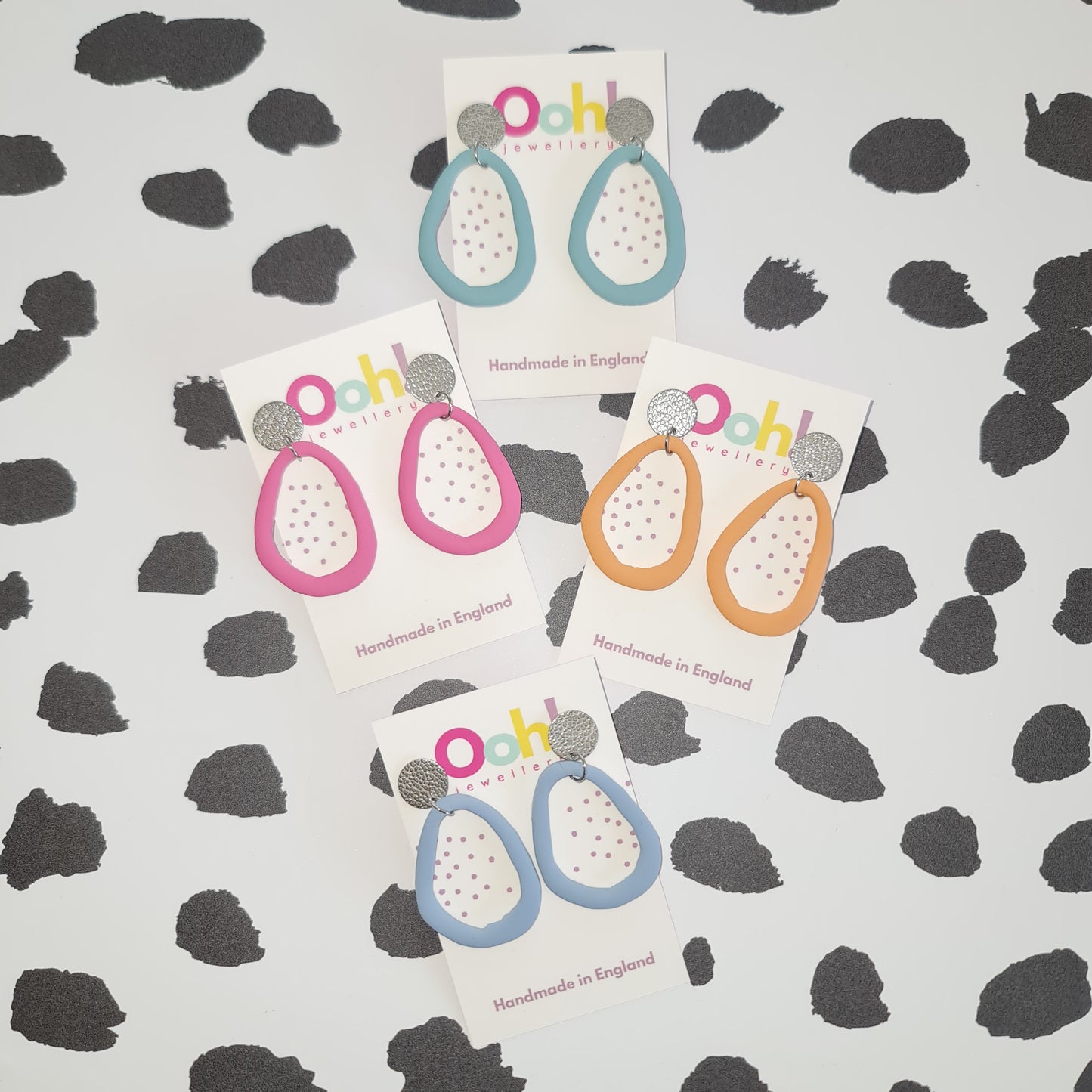Organic Oblong Drop Earrings
