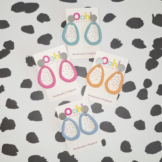 Organic Oblong Drop Earrings