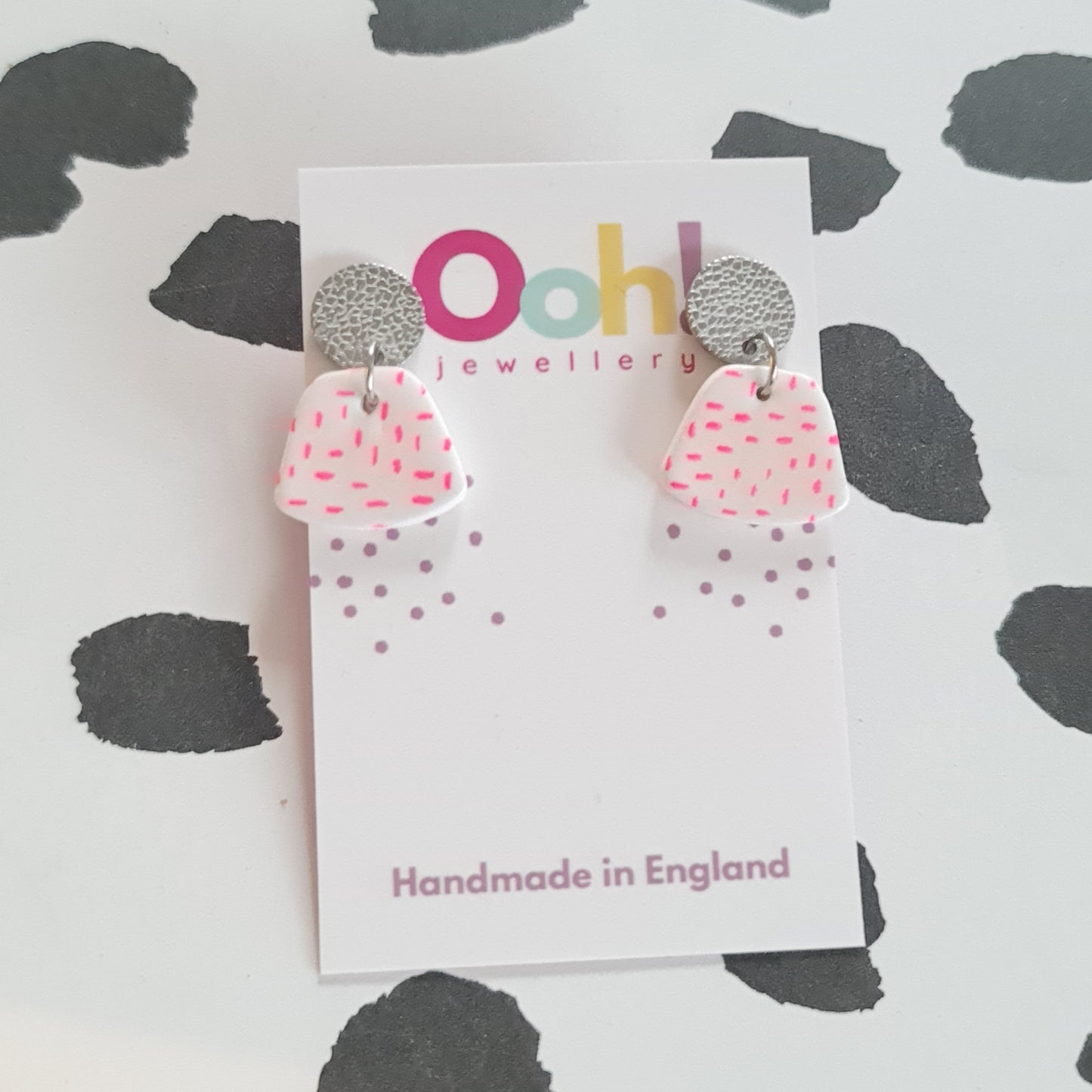 Neon Pink Confetti Dangles