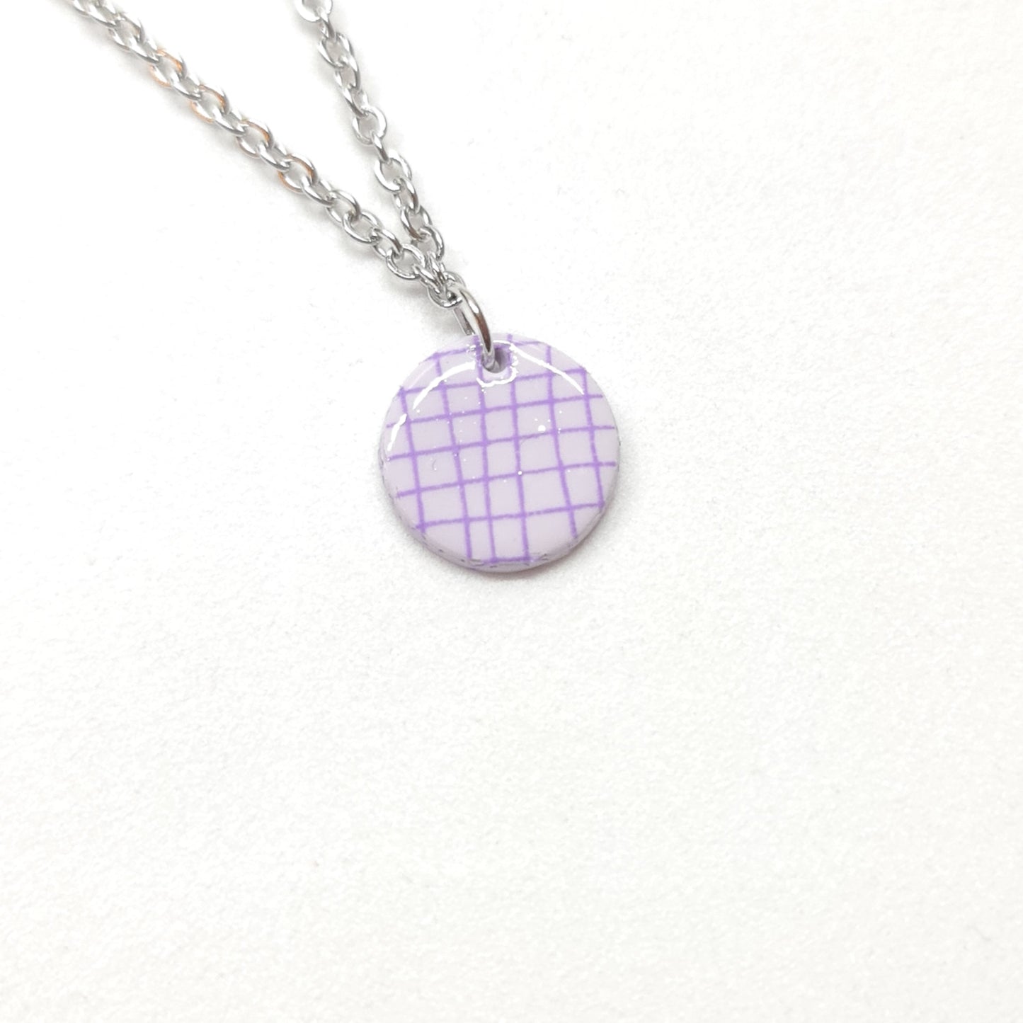 Purple Small Round Pendant Necklace