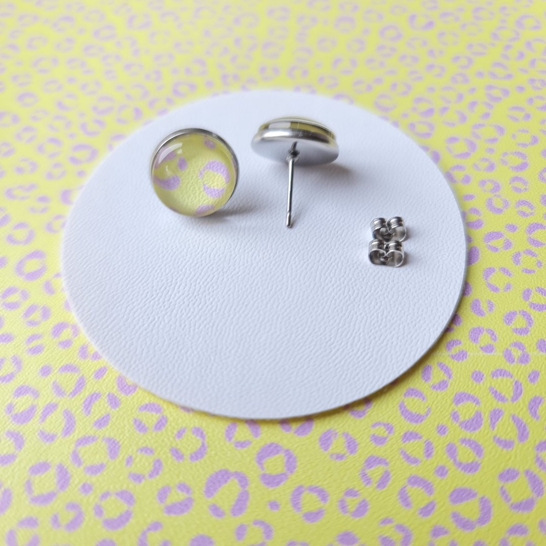 Lavender Leopard Print Stud Earrings