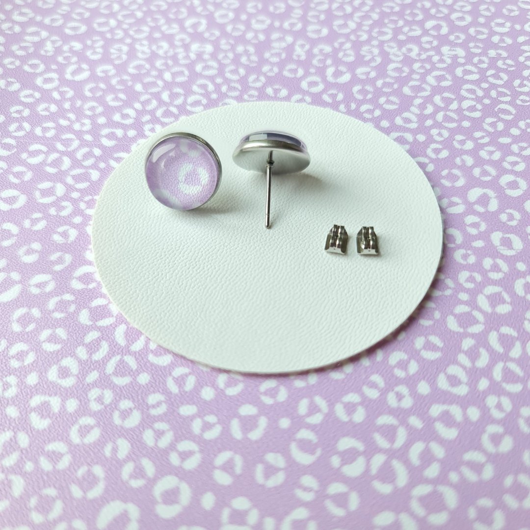 Pastel Blue Leopard Print Stud Earrings