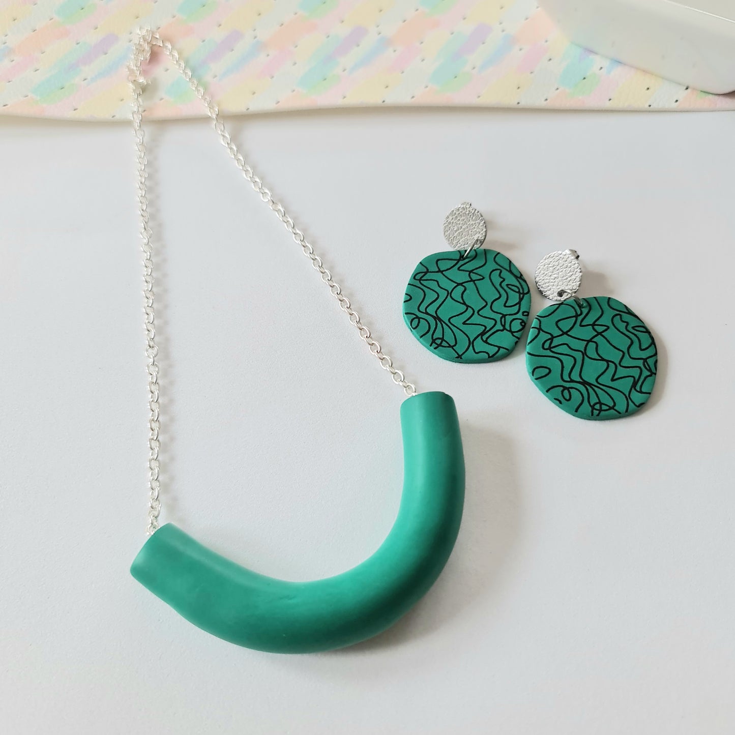 Jade Earrings & Necklace set