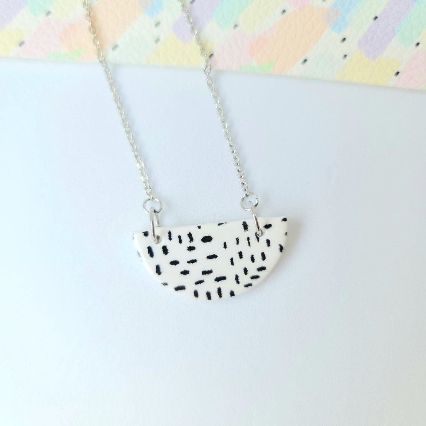 Black & White Polka Dot Necklace