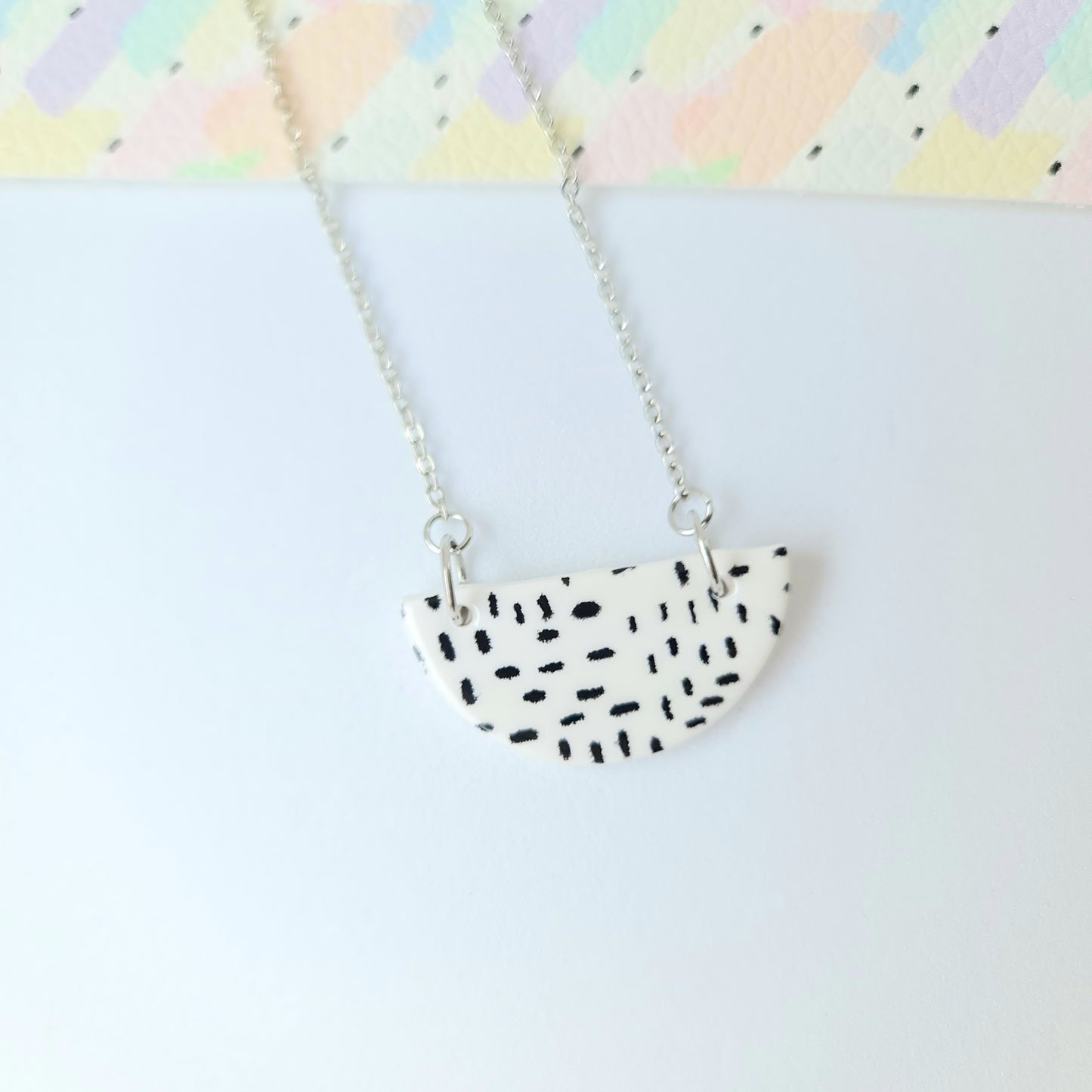 Black & White Polka Dot Necklace