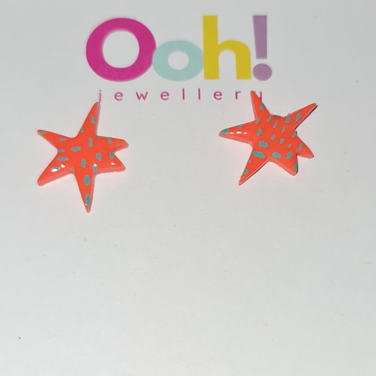 Orange & Teal Starburst Studs