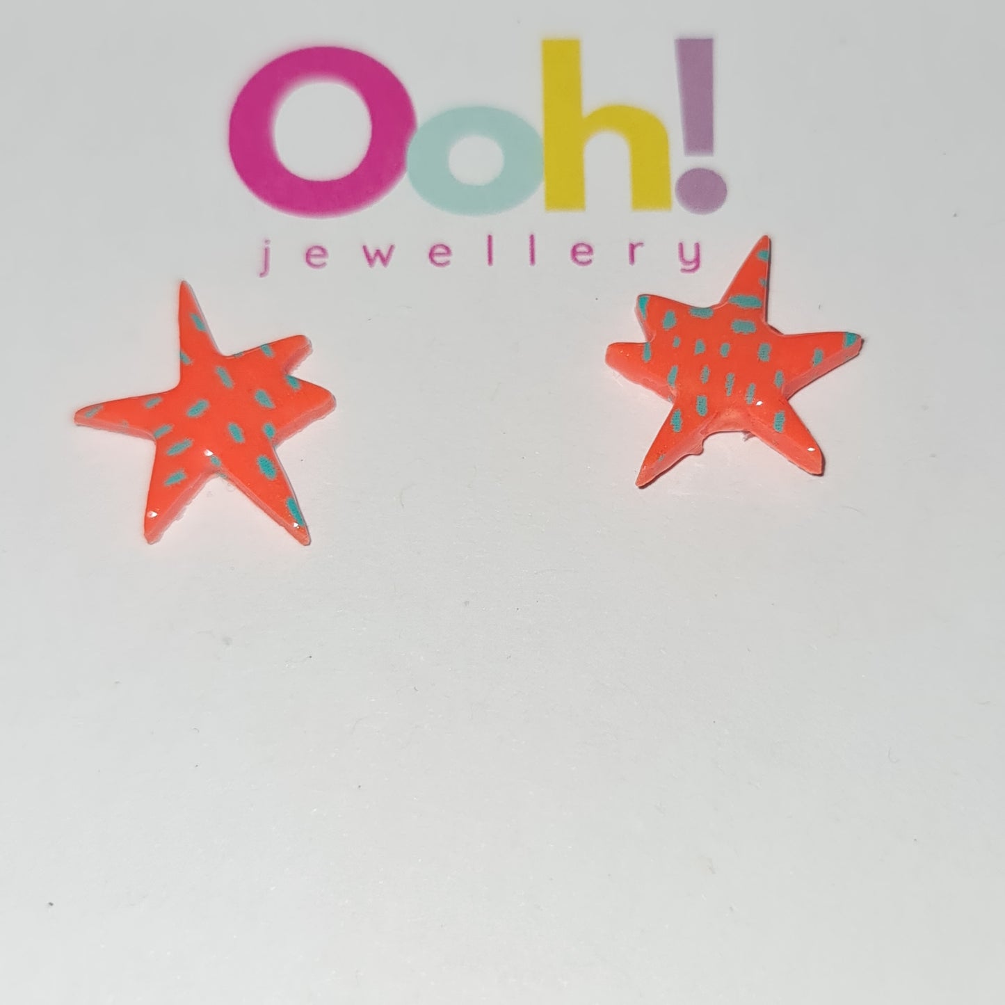 Orange & Teal Starburst Studs