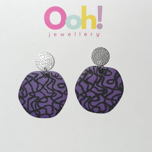 Purple & Black Drop Earrings