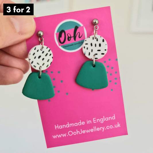 Jade green drop earrings