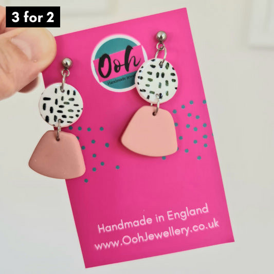 Dusky pink drop earrings