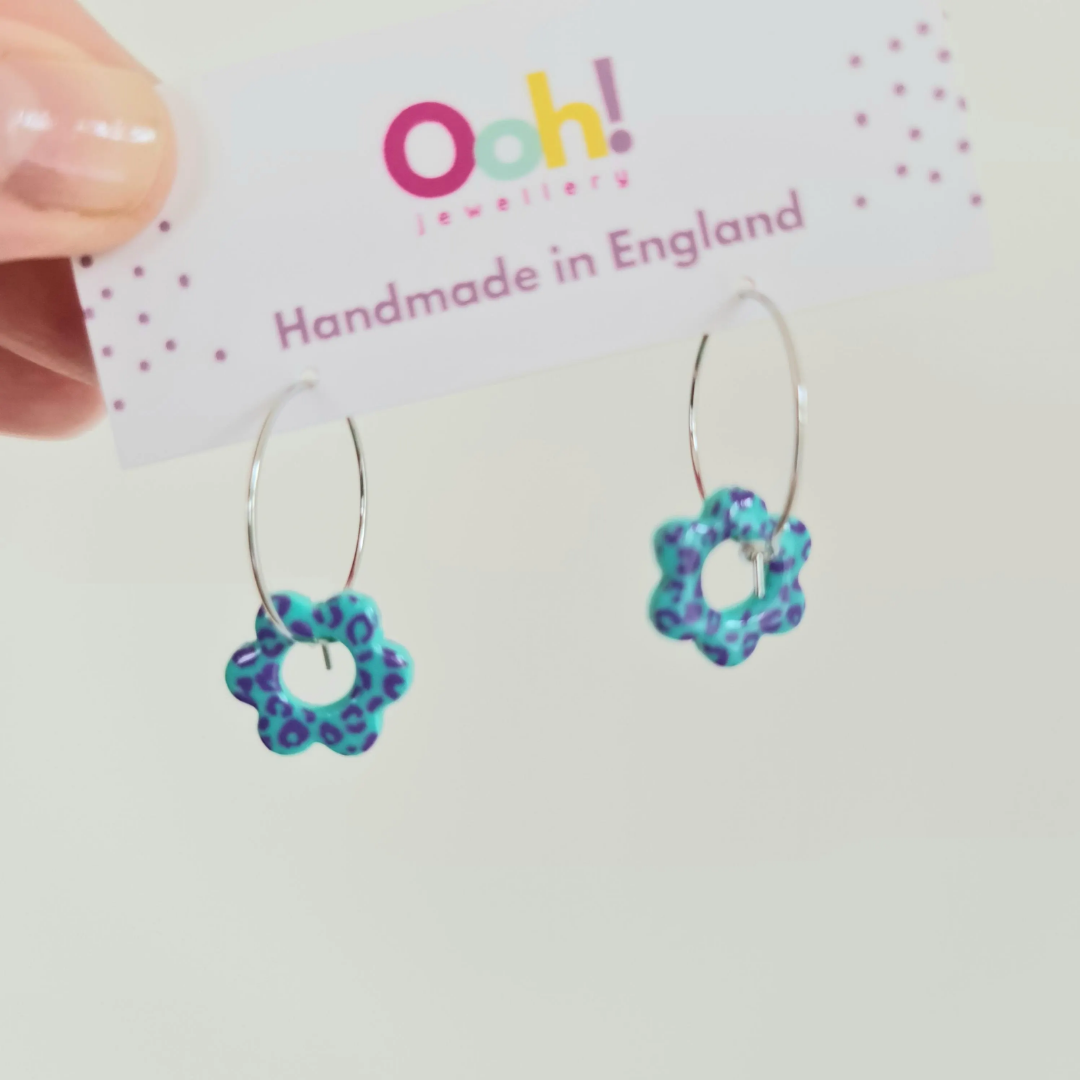 Turquoise hoop earrings