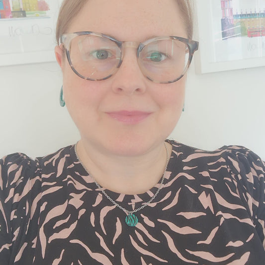 Green Zebra Print Small Round Pendant Necklace