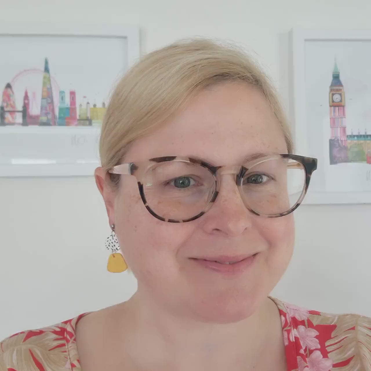 Yellow drop earrings, handmade from polymer clay