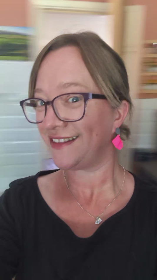 Frida Hot Pink Petal Dangles