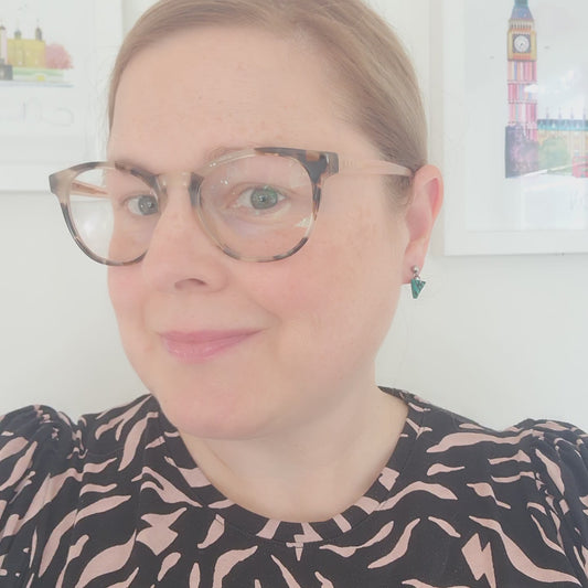 Green With Black Zebra Stripes Mini Triangle Dangles