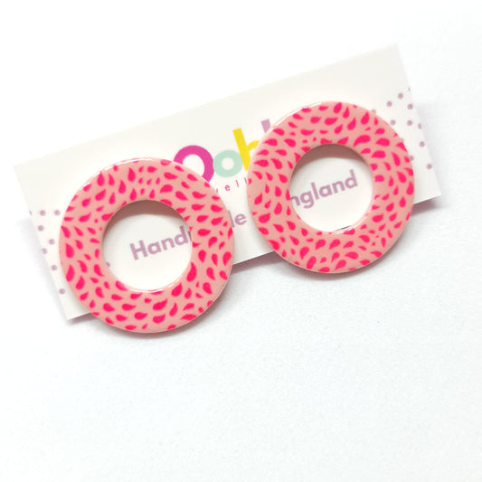 Bright Pink Statement Studs