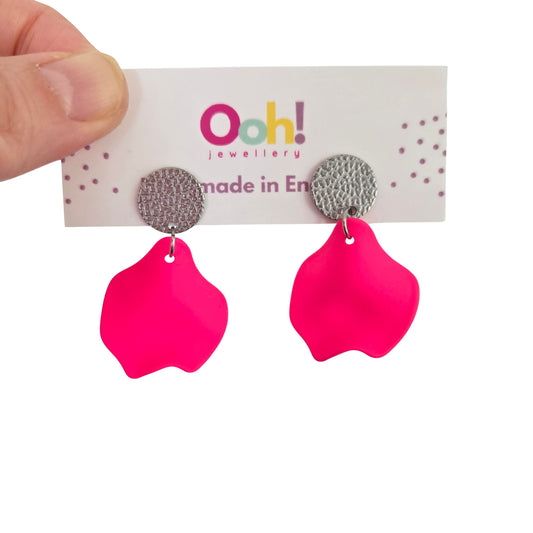 Frida Hot Pink Petal Dangles
