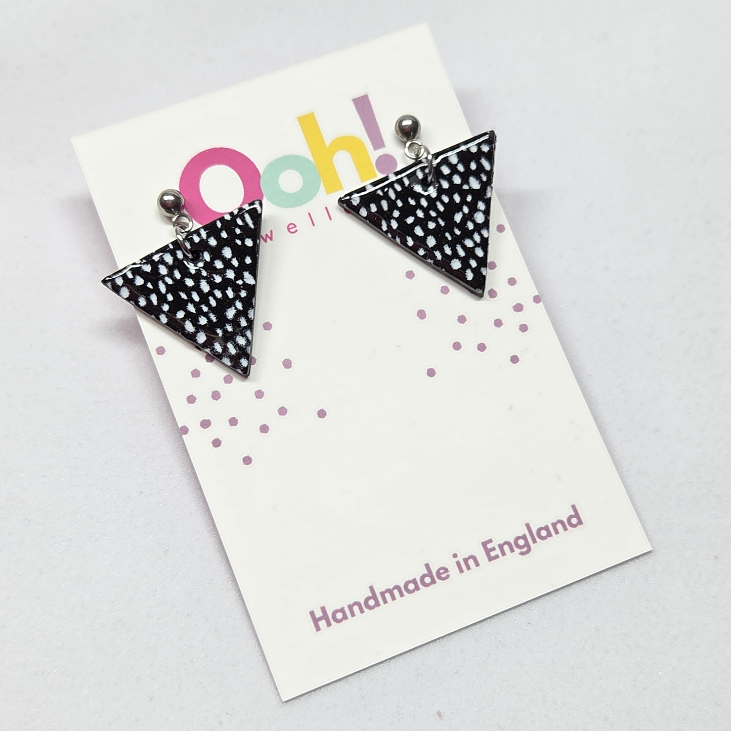 Large Black & White Triangle Dangles