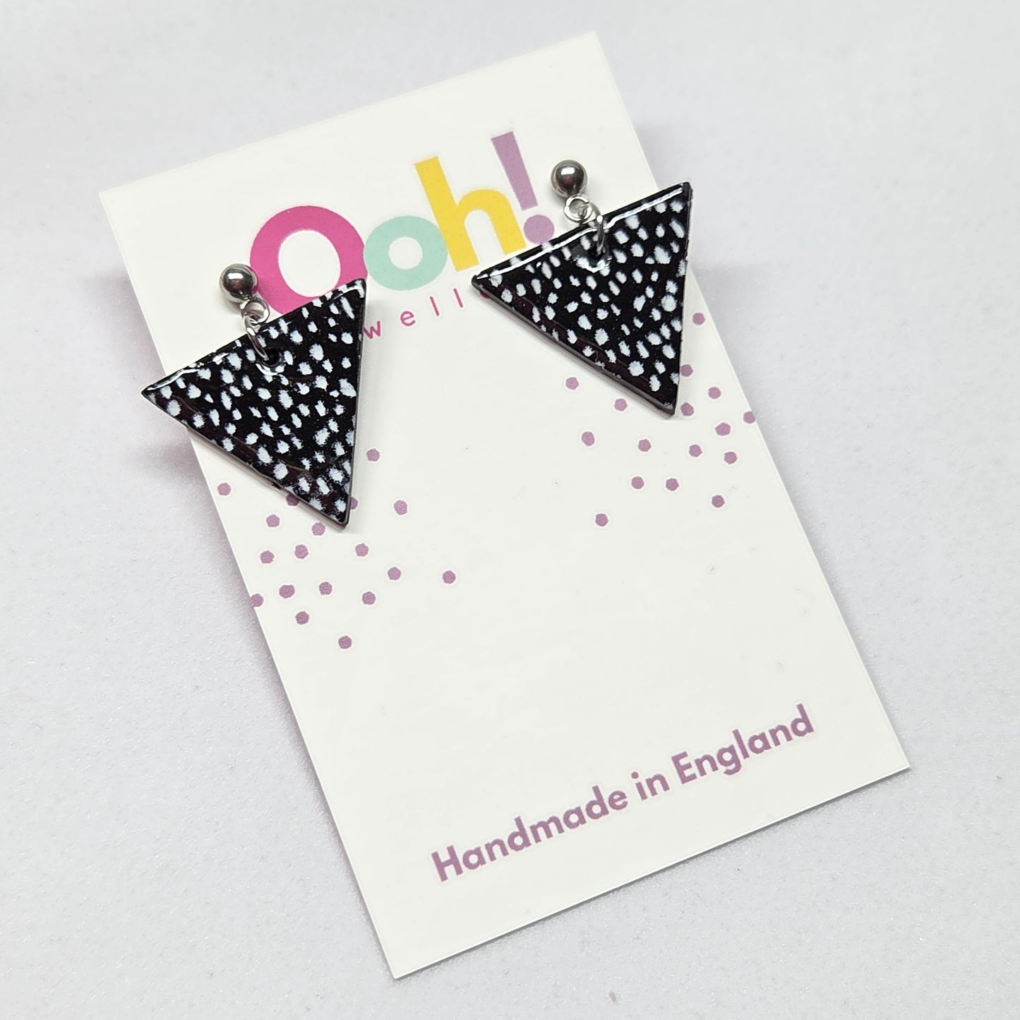 Large Black & White Triangle Dangles