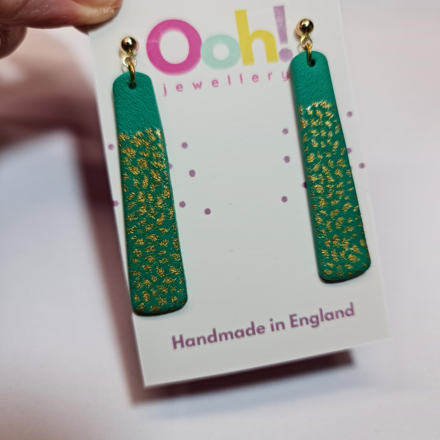 Jade & Gold Skinny Dangle