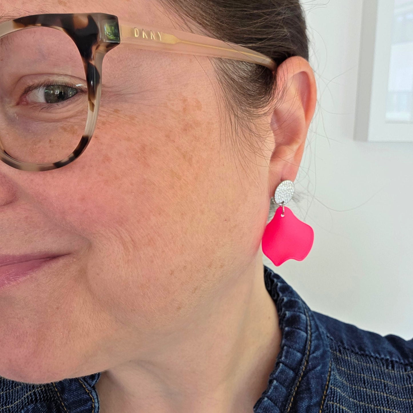 Frida Hot Pink Petal Dangles