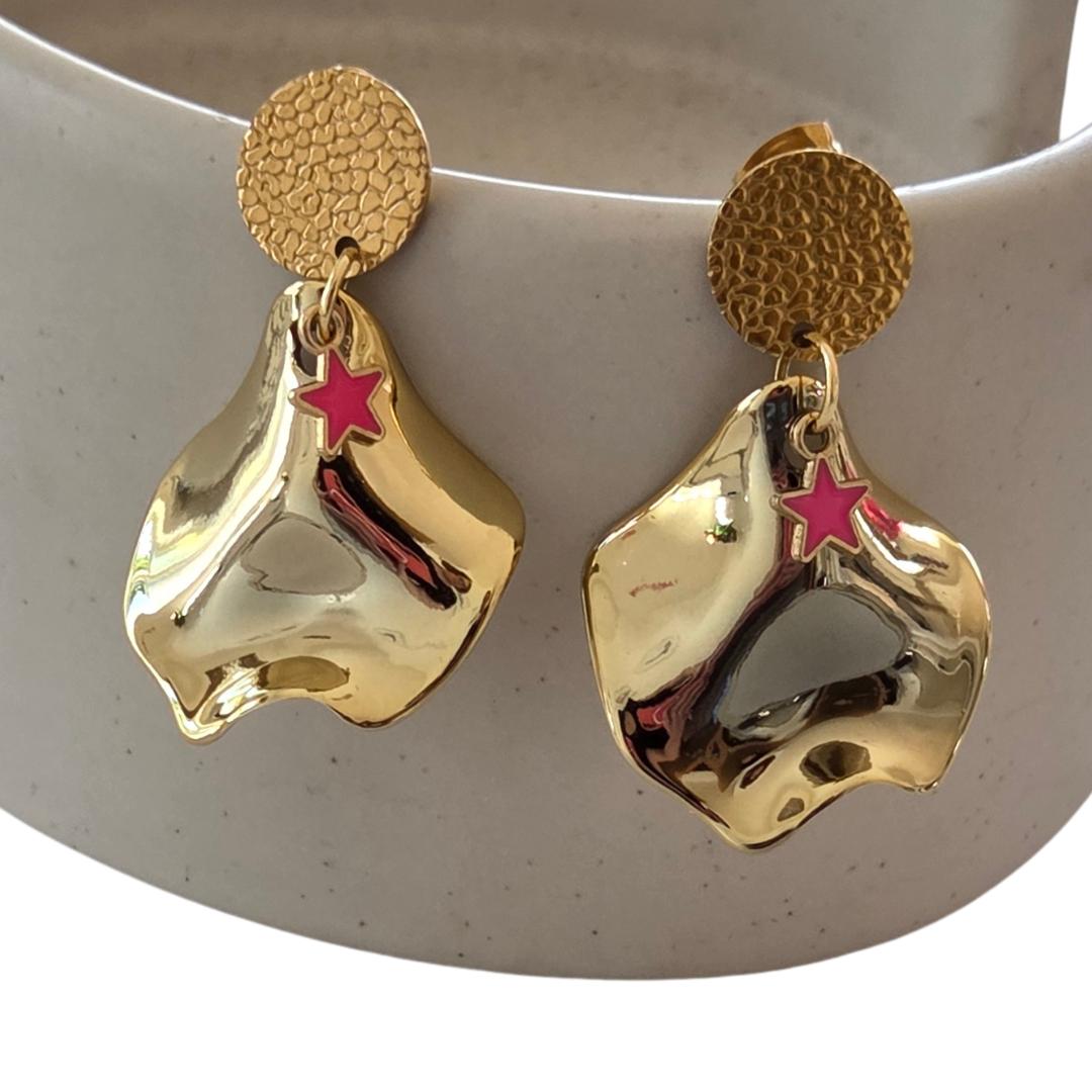 Gold & Pink Star Dangles