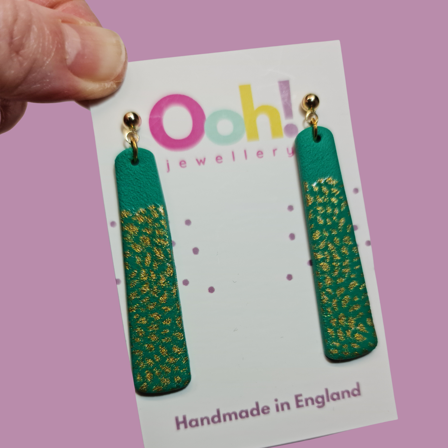 Jade & Gold Skinny Dangle