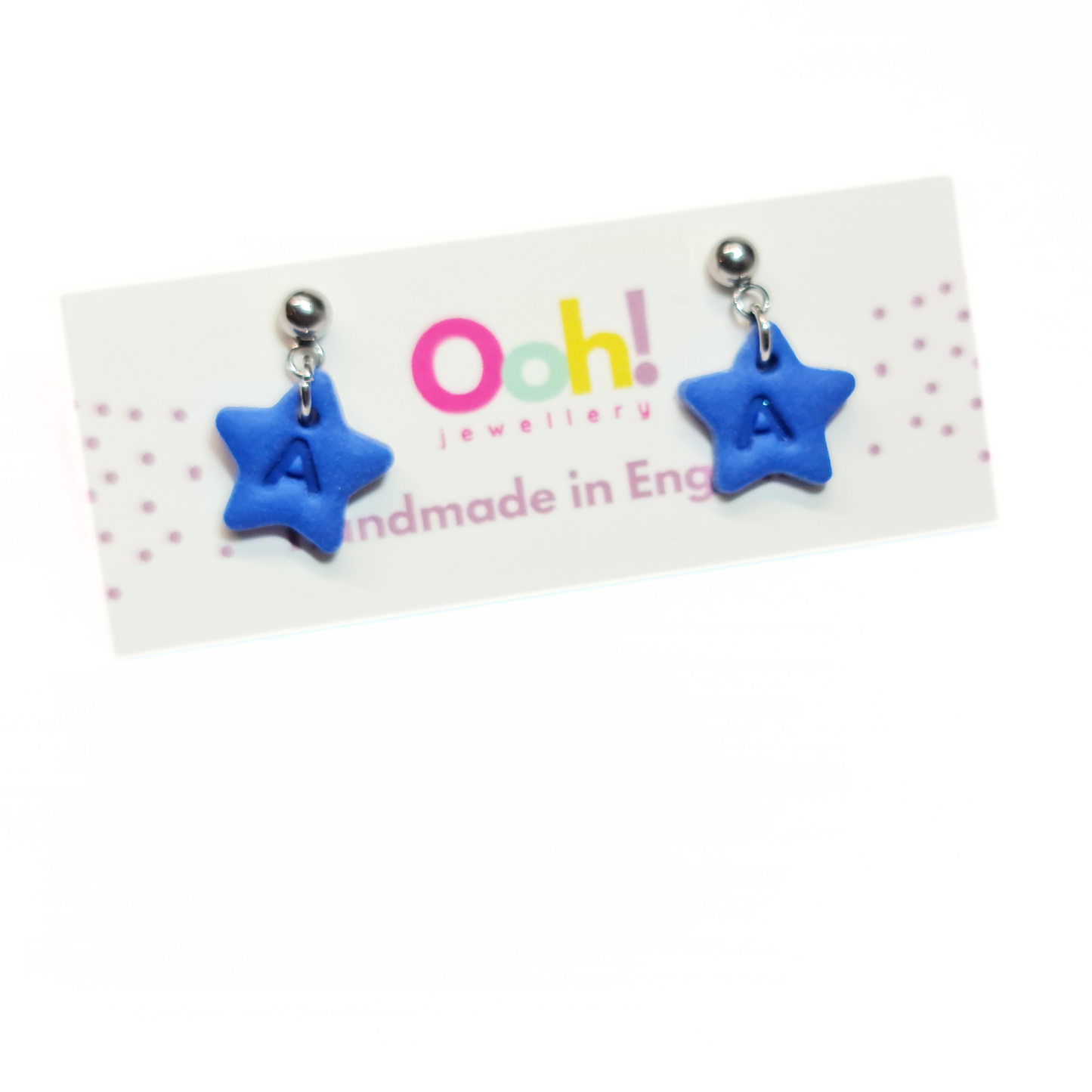 Personalised Initial Blue Star Dangles