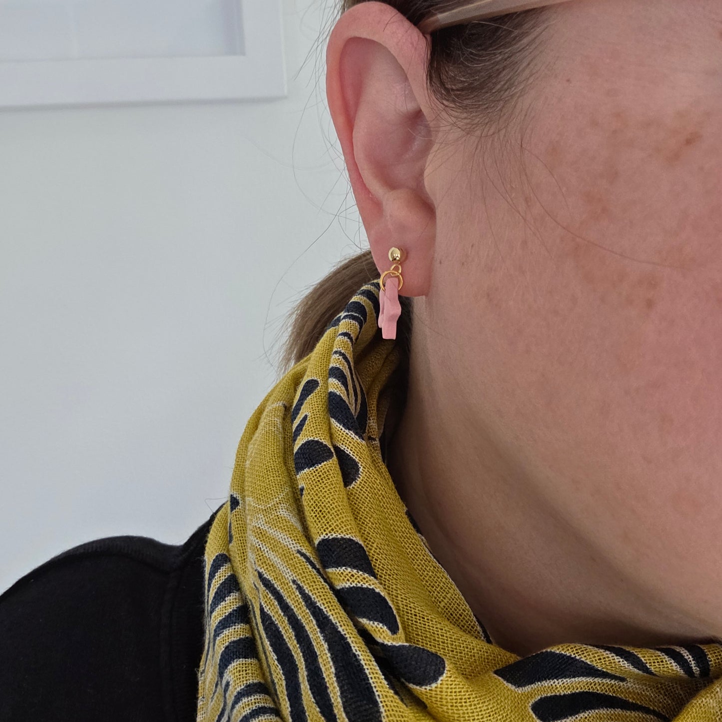 Personalised Initial Pink Star Dangles